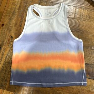 Athleta Shanti Printed Crop Tank - Sea Spray Tempest Violet Size S